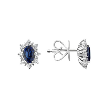 Diamond earrings with Sapphire Mary Magdalene