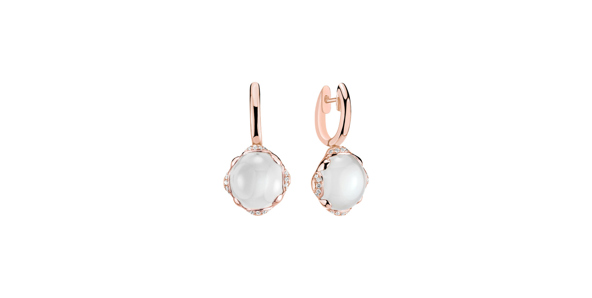 Diamond earrings with Moonstone Aureli