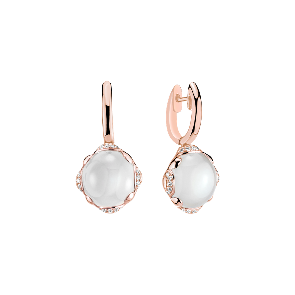 Diamond earrings with Moonstone Aureli