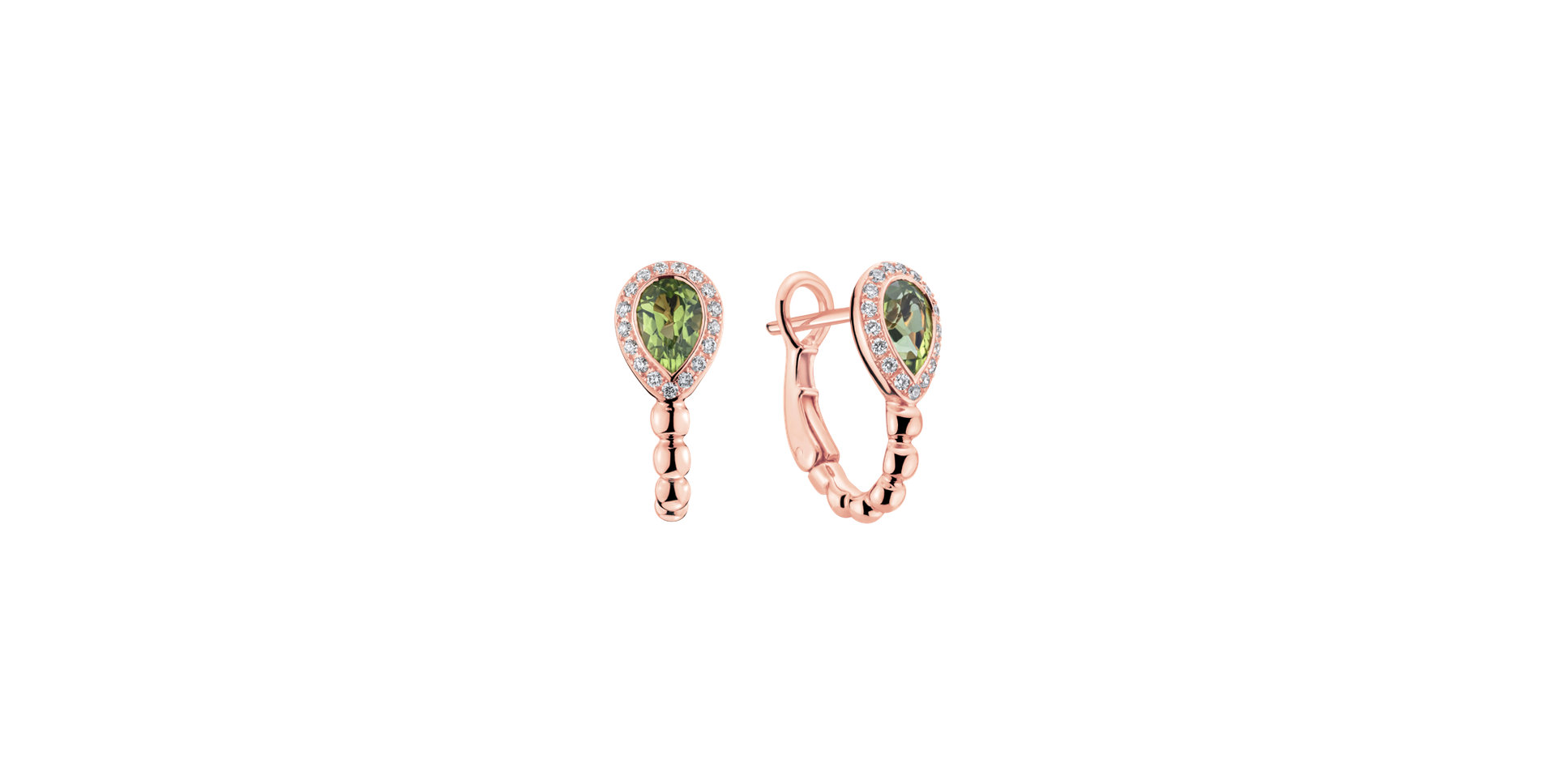 Diamond earrings with Peridote Offering