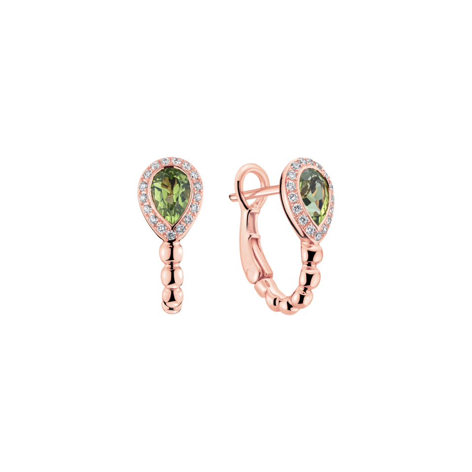 Diamond earrings with Peridote Offering