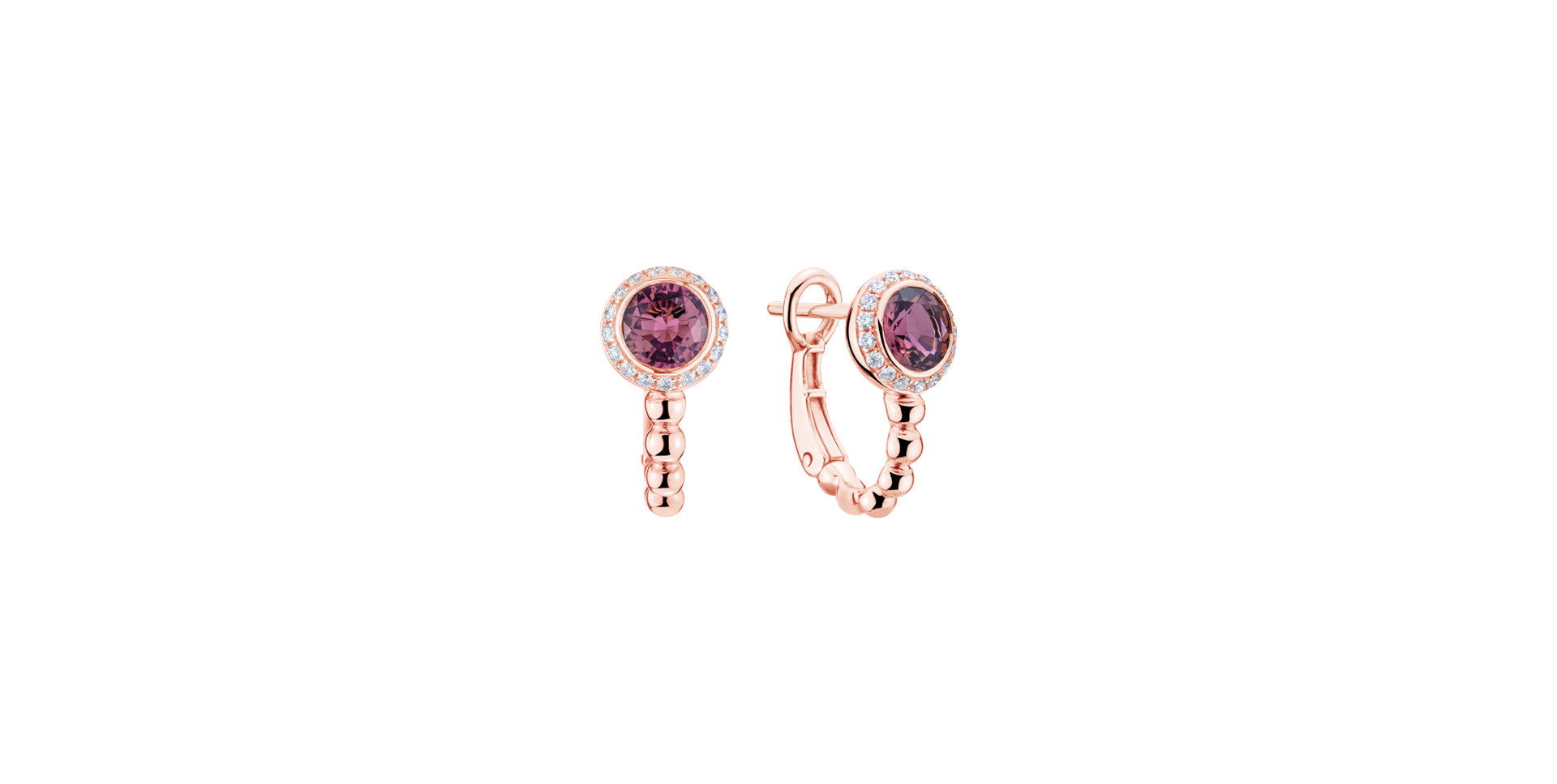 Diamond earrings with Tourmaline De L'oubli