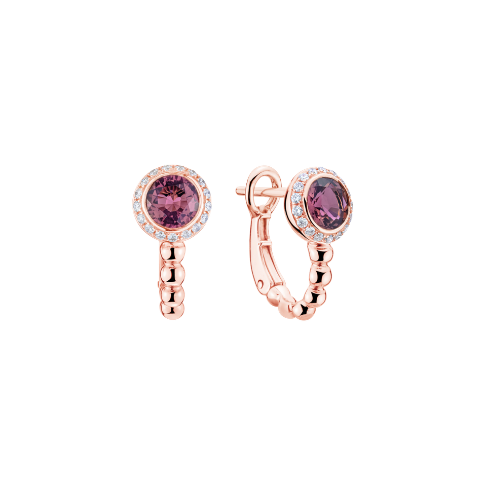 Diamond earrings with Tourmaline De L'oubli