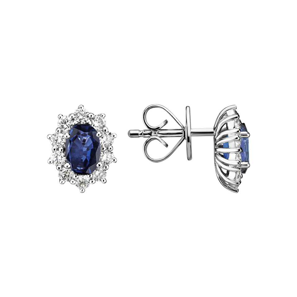 Diamond earrings with Sapphire Moon Witchery