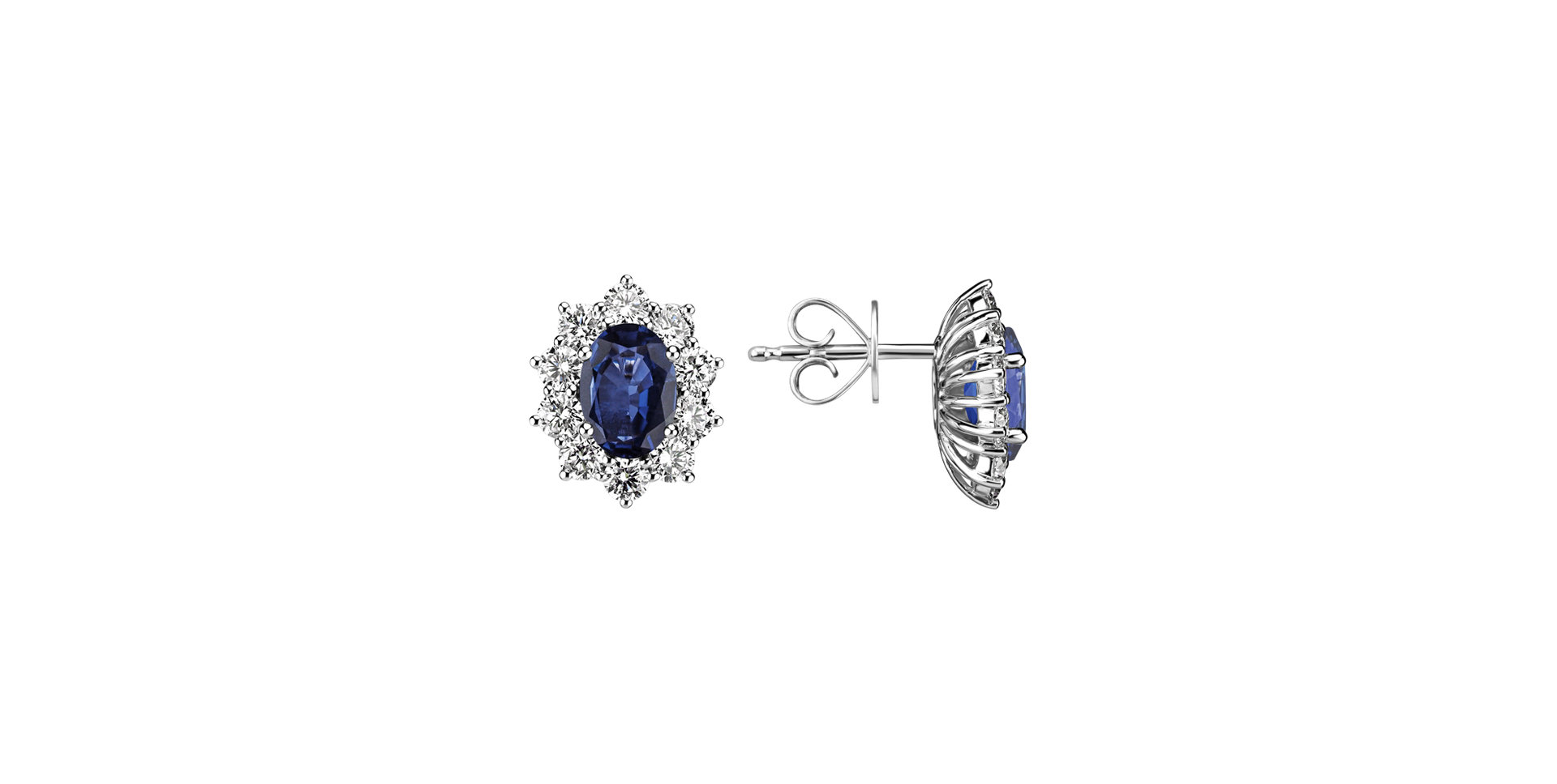 Diamond earrings with Sapphire Moon Witchery
