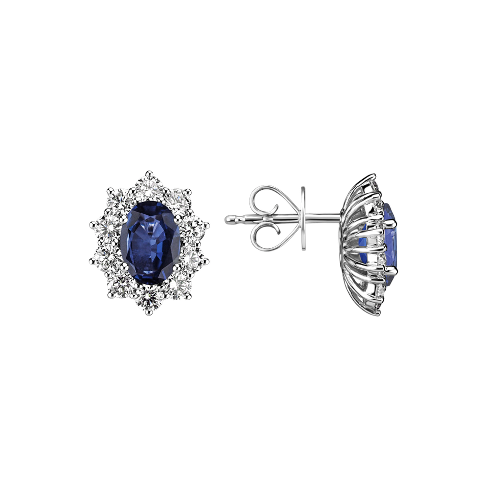 Diamond earrings with Sapphire Moon Witchery