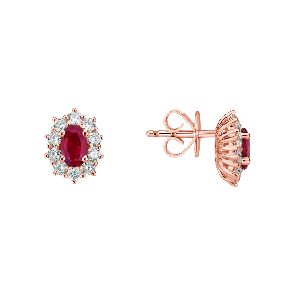 Diamond earrings with Ruby Princess