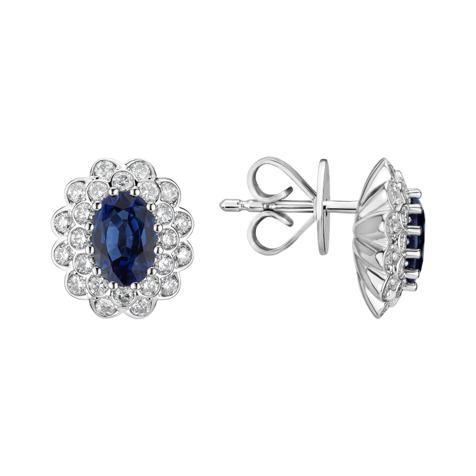 Diamond earrings with Sapphire Fairy Goddess
