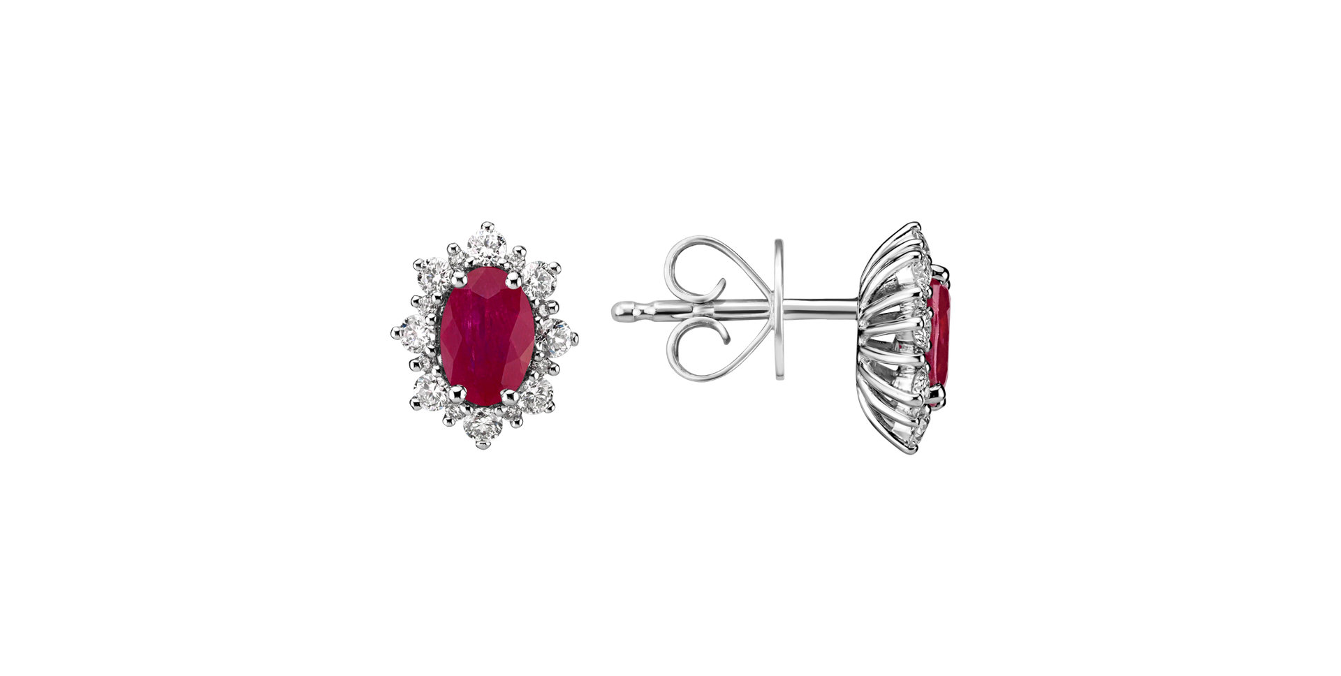 Diamond earrings with Ruby Mary Magdalene