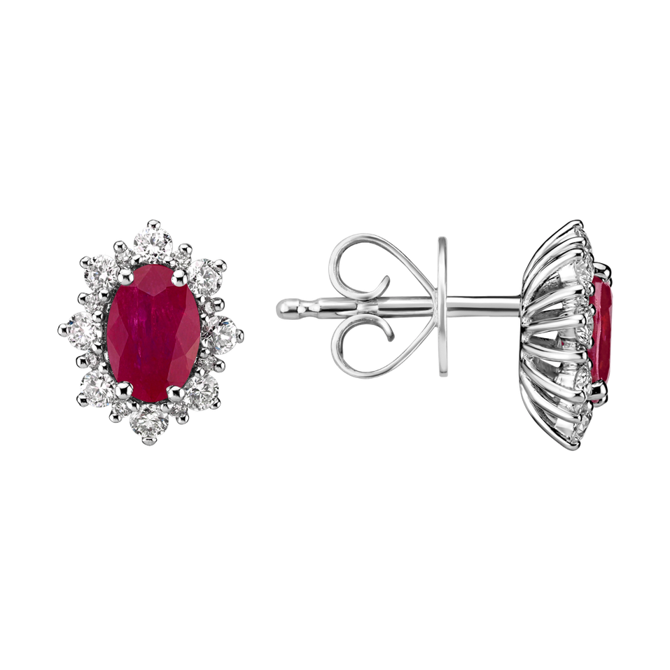 Diamond earrings with Ruby Mary Magdalene