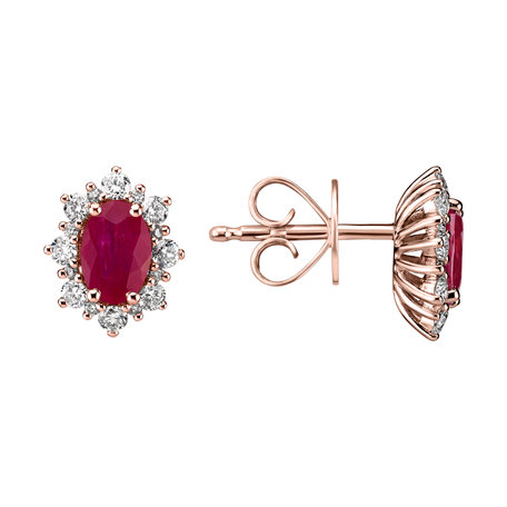 Diamond earrings with Ruby Mary Magdalene