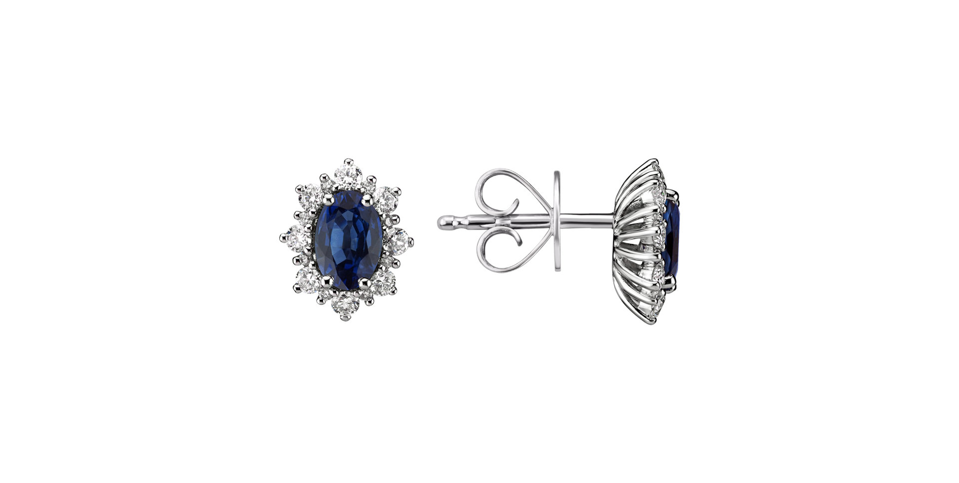 Diamond earrings with Sapphire Mary Magdalene