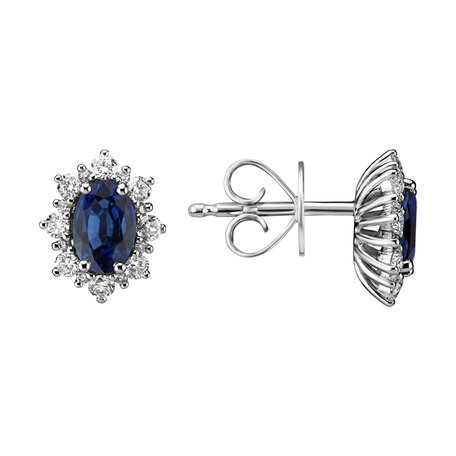 Diamond earrings with Sapphire Mary Magdalene