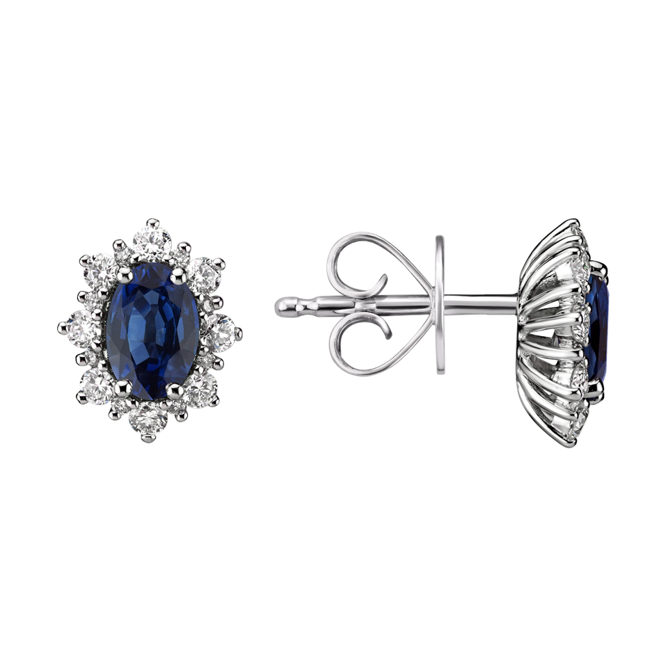 Diamond earrings with Sapphire Mary Magdalene