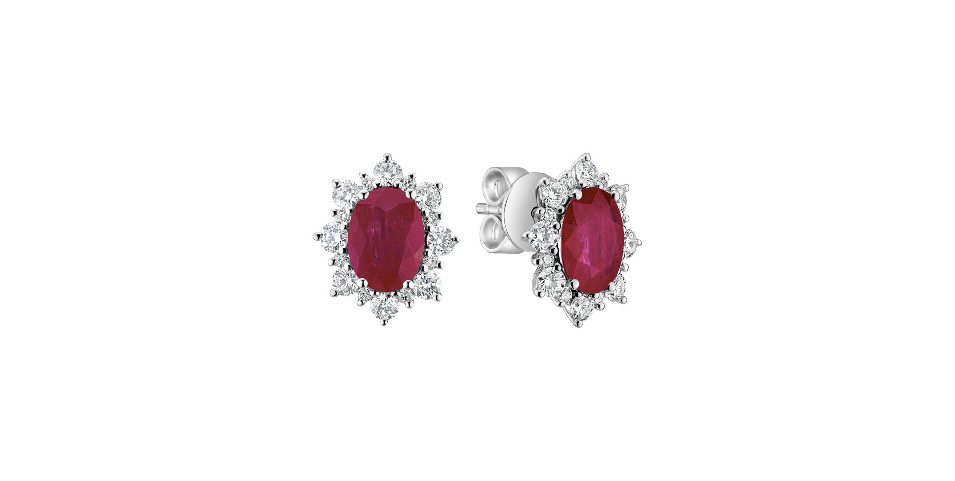Diamond earrings with Ruby Mary Magdalene
