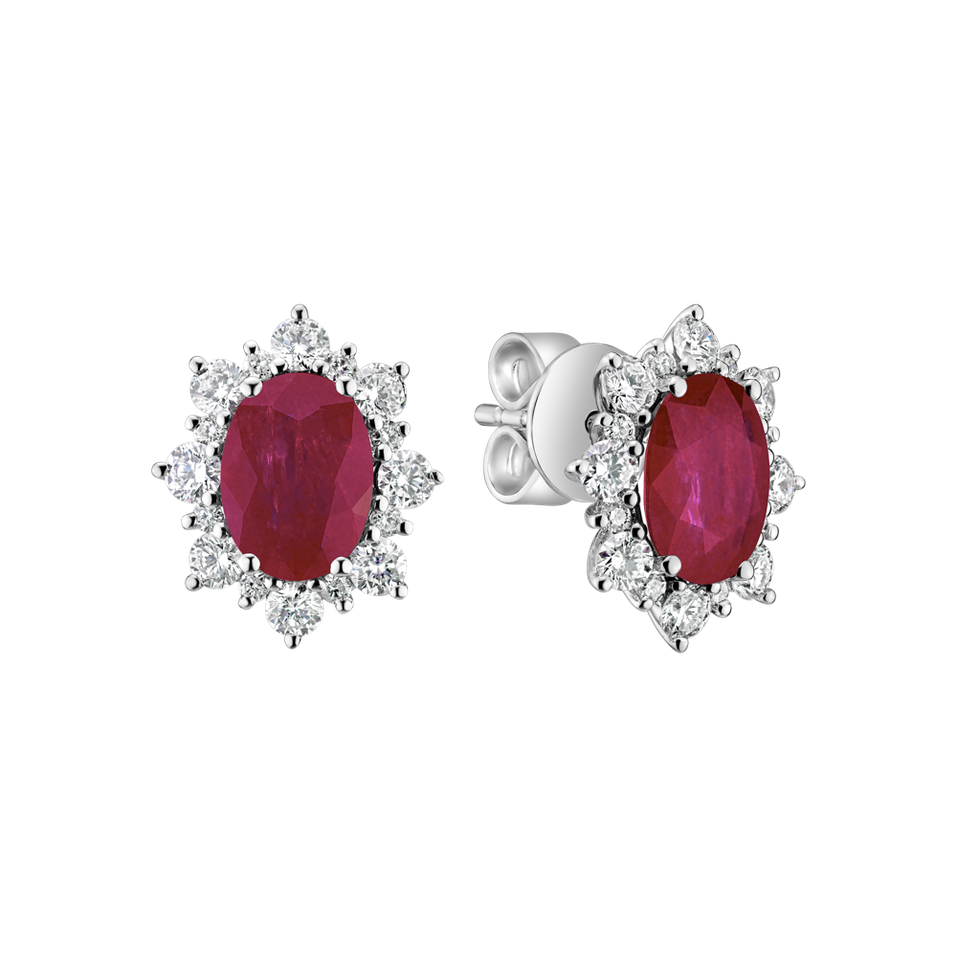 Diamond earrings with Ruby Mary Magdalene