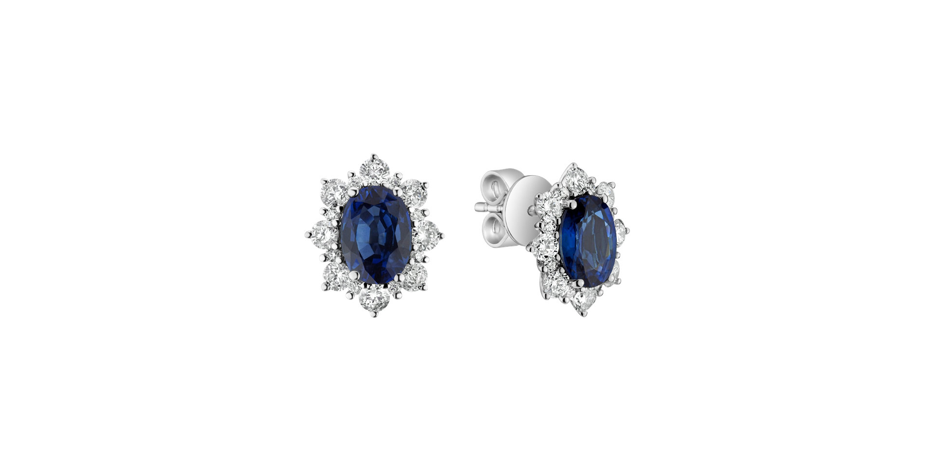 Diamond earrings with Sapphire Mary Magdalene