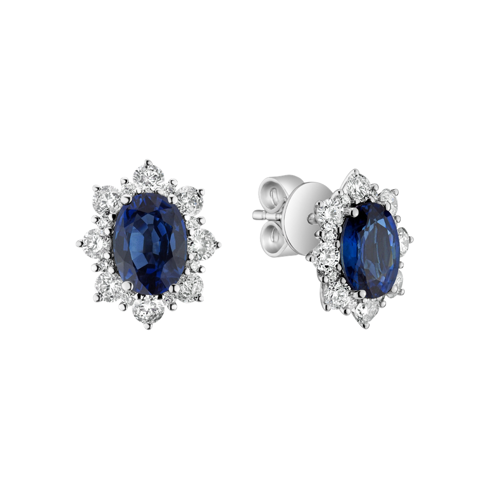 Diamond earrings with Sapphire Mary Magdalene