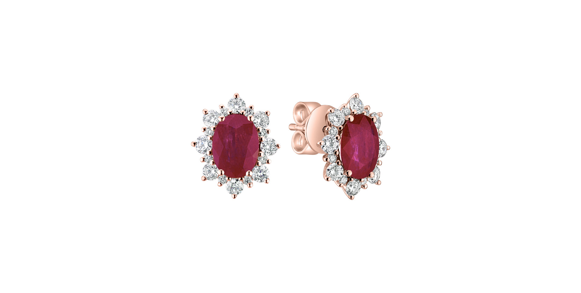 Diamond earrings with Ruby Mary Magdalene