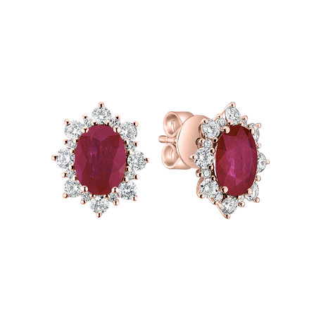 Diamond earrings with Ruby Mary Magdalene
