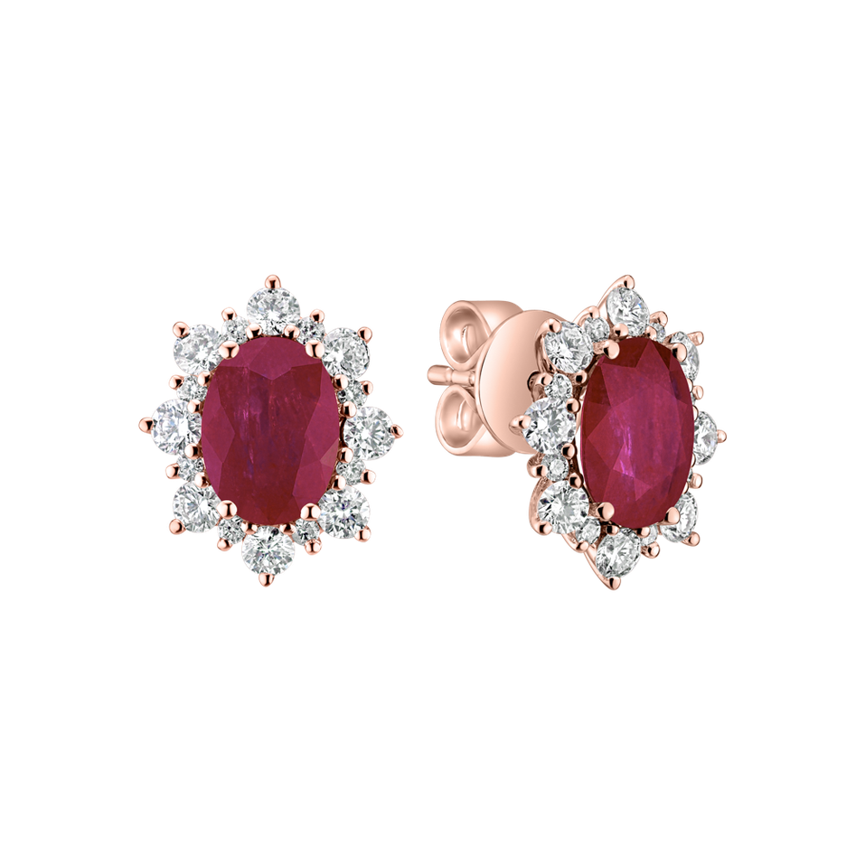 Diamond earrings with Ruby Mary Magdalene