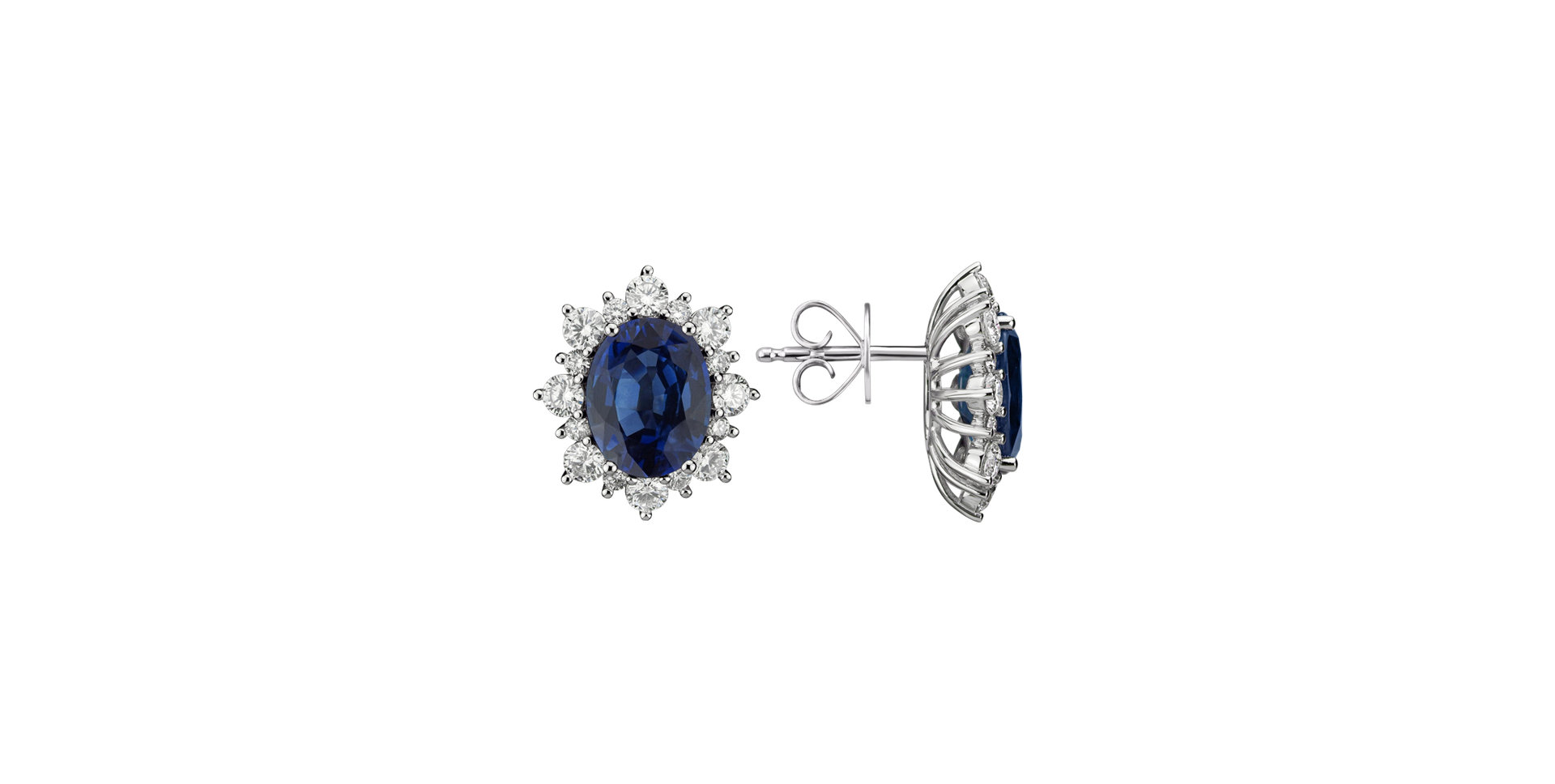 Diamond earrings with Sapphire Mary Magdalene