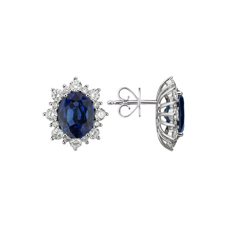 Diamond earrings with Sapphire Mary Magdalene