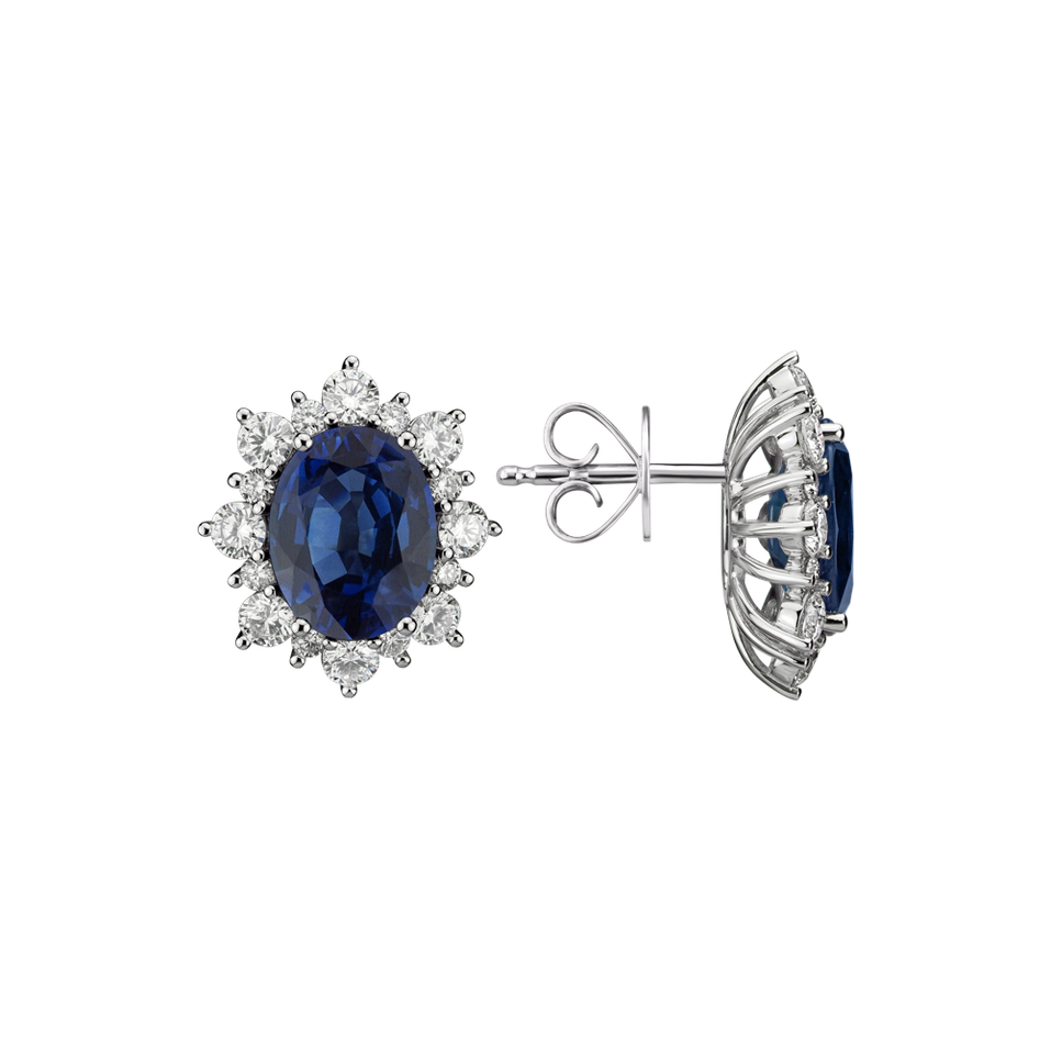 Diamond earrings with Sapphire Mary Magdalene