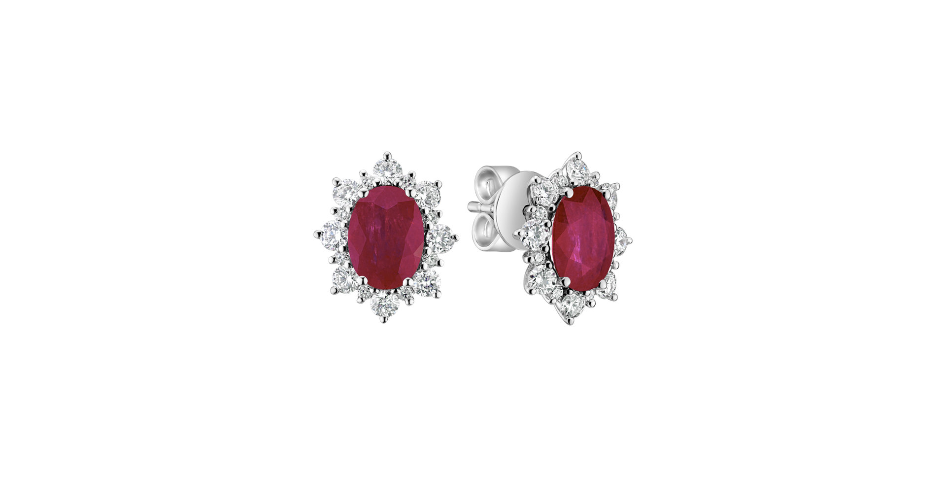 Diamond earrings with Ruby Princess