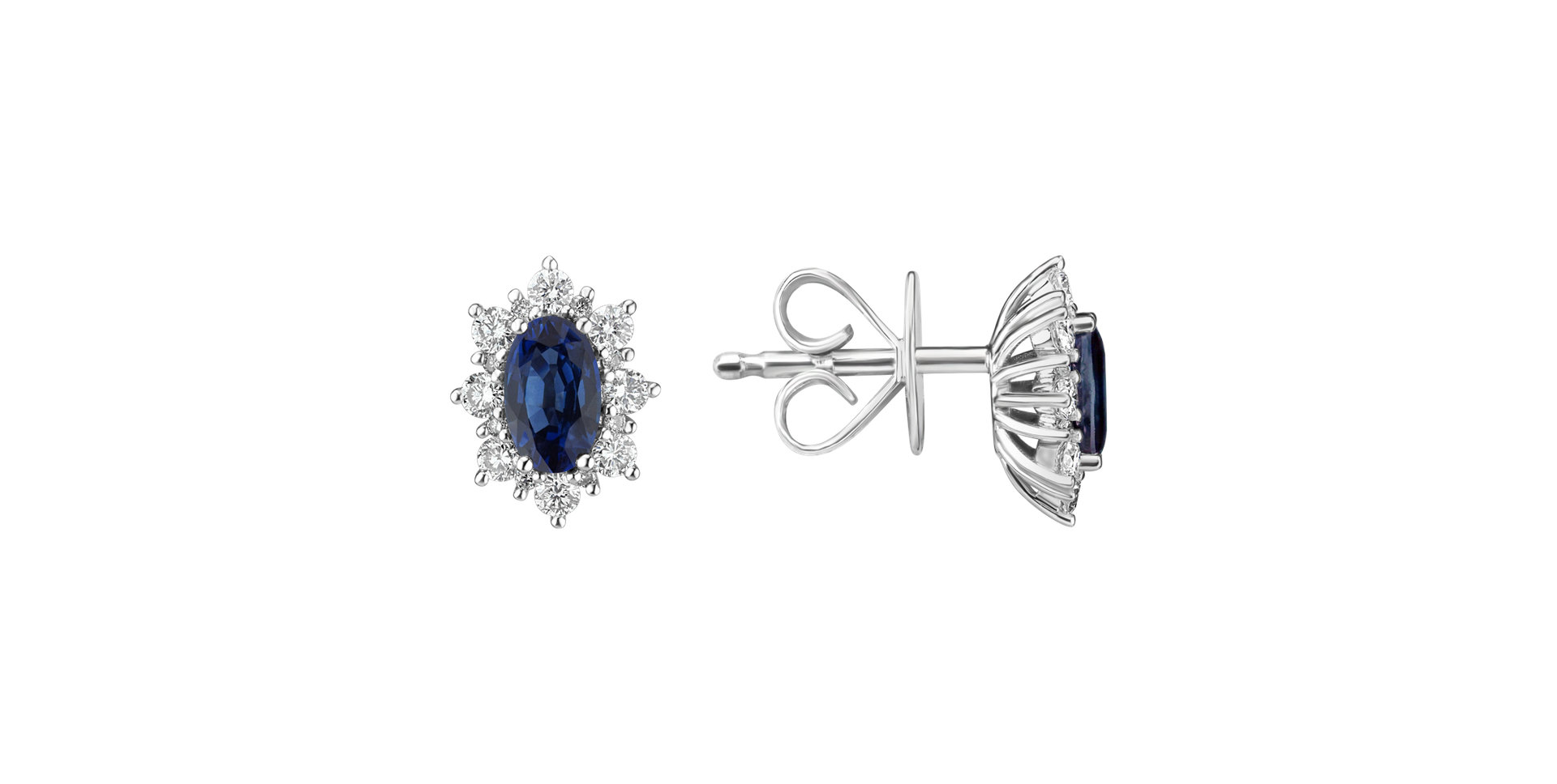 Diamond earrings with Sapphire Princess
