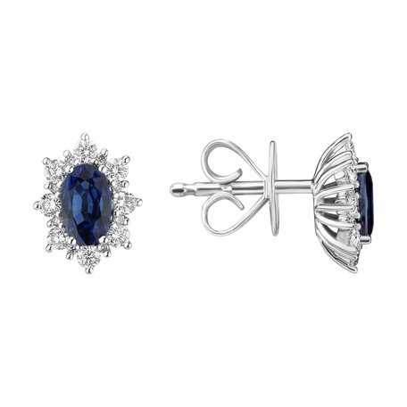 Diamond earrings with Sapphire Princess