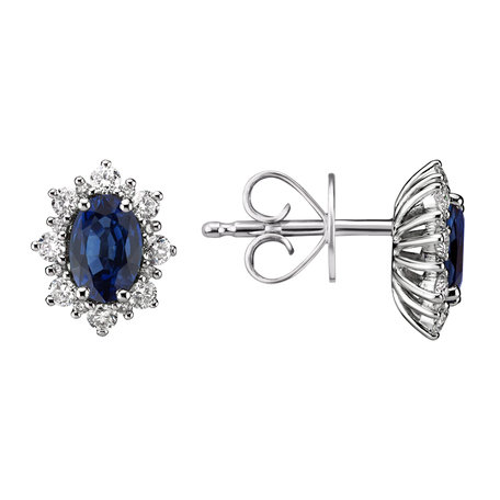 Diamond earrings with Sapphire Princess