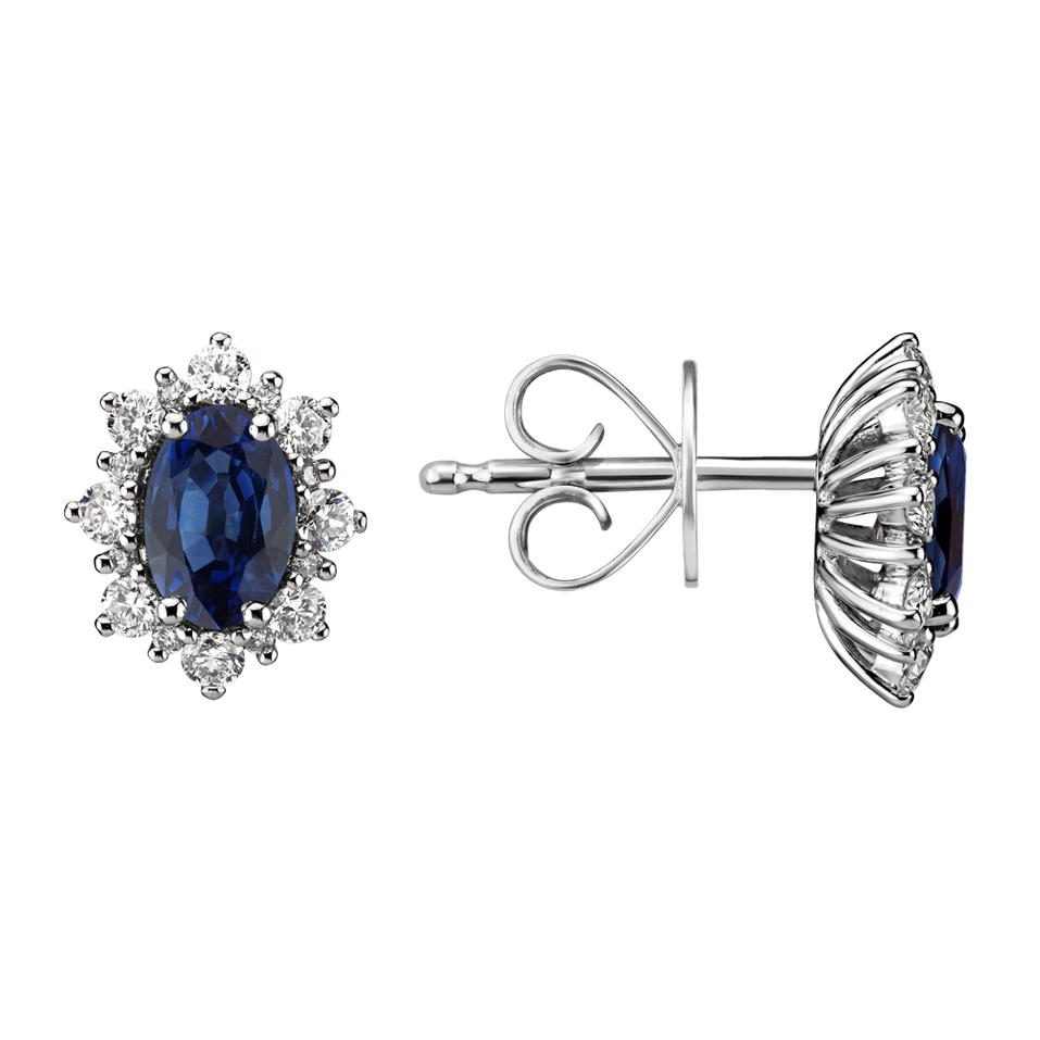 Diamond earrings with Sapphire Princess