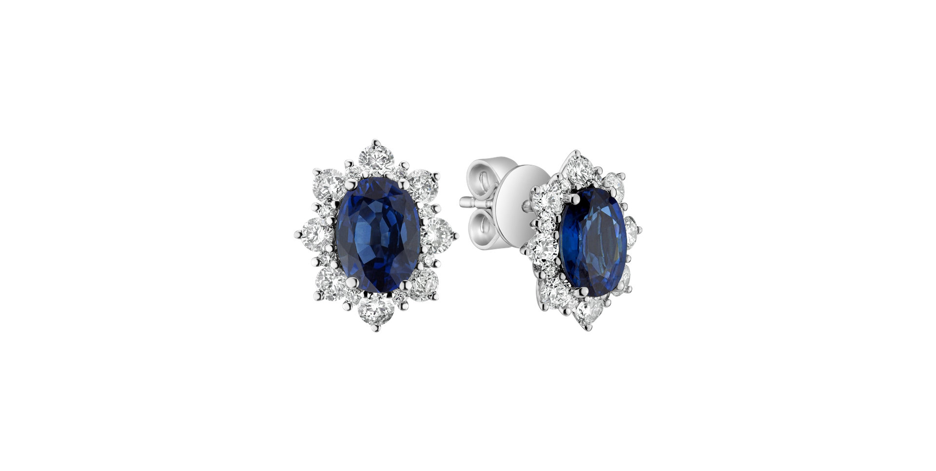 Diamond earrings with Sapphire Princess