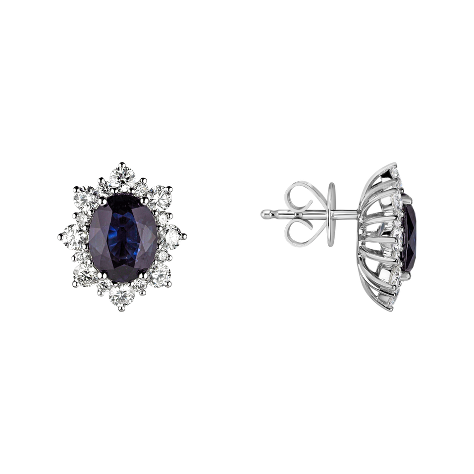 Diamond earrings with Sapphire Princess