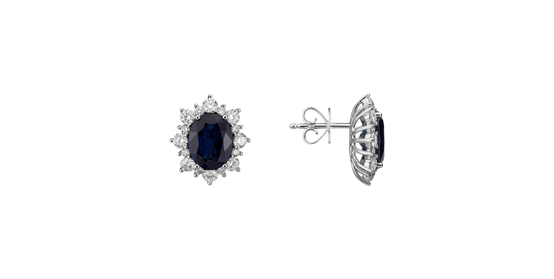 Diamond earrings with Sapphire Princess