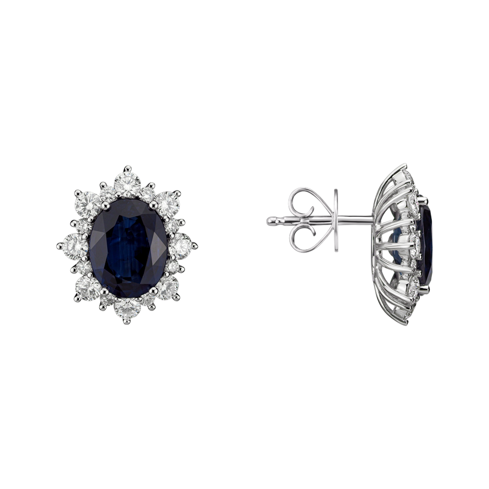 Diamond earrings with Sapphire Princess