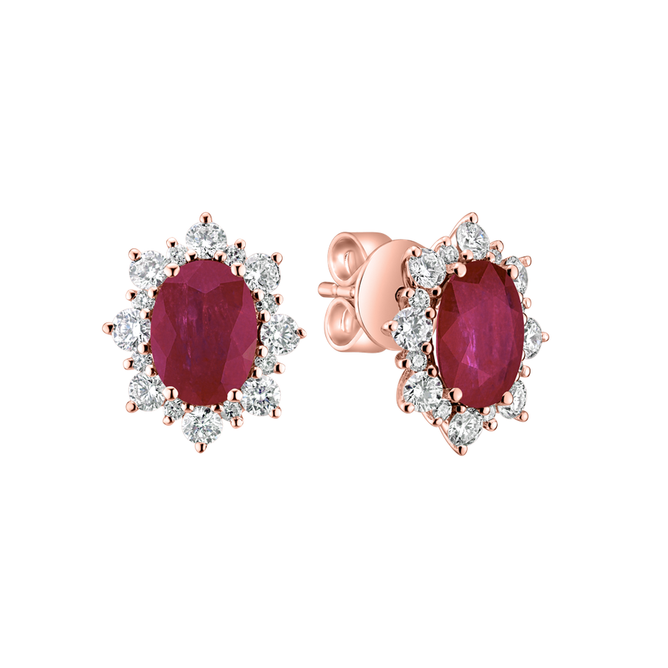 Diamond earrings with Ruby Princess
