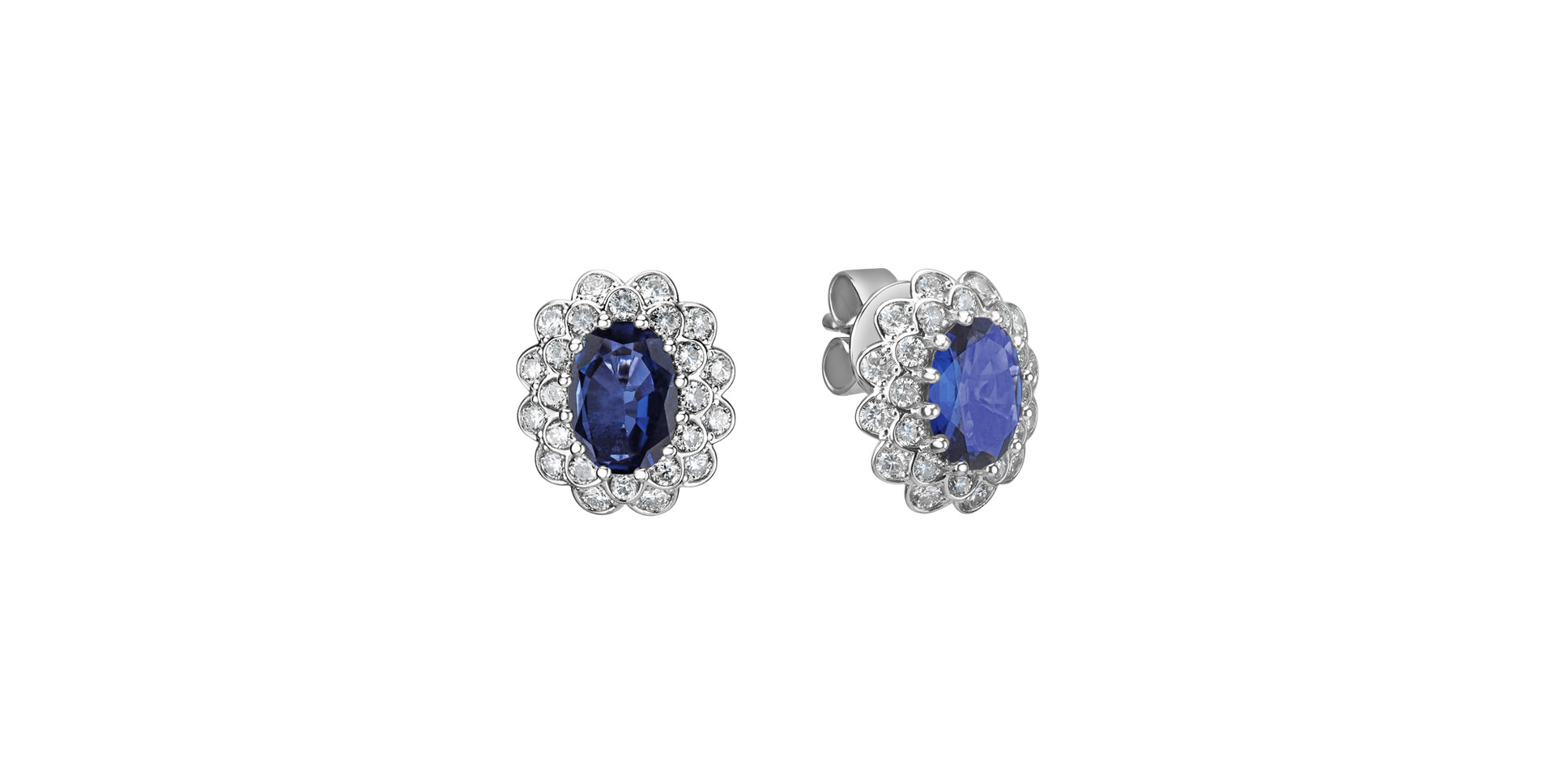 Diamond earrings with Sapphire Fairy Goddess
