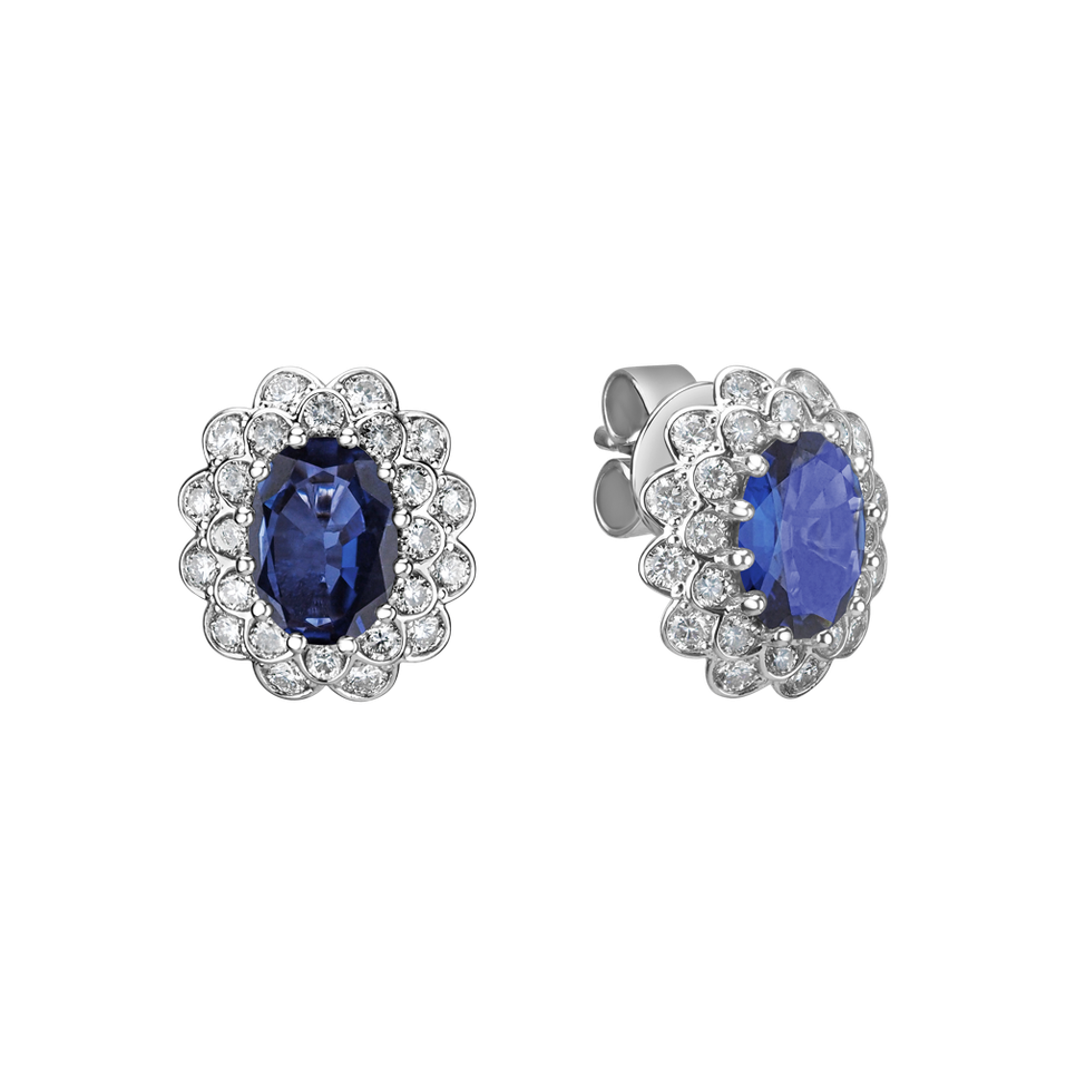 Diamond earrings with Sapphire Fairy Goddess