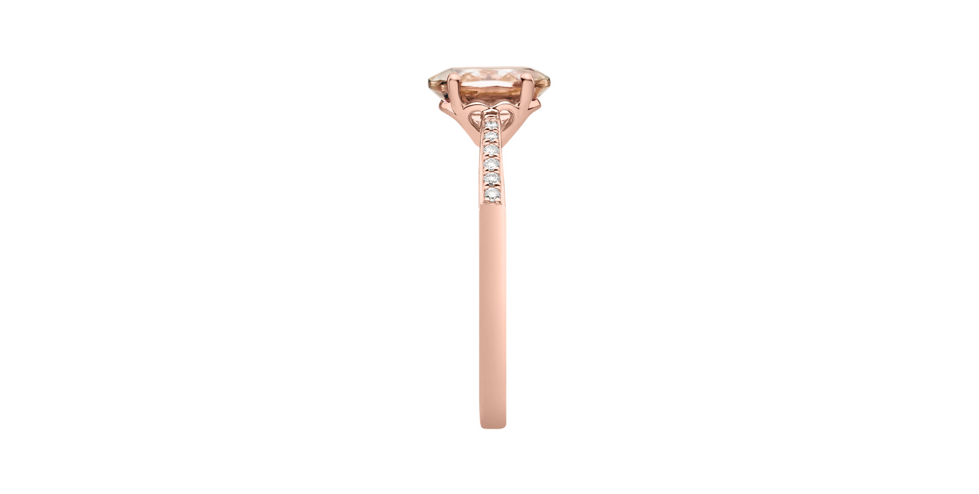 Diamond ring with Morganite Bonbon