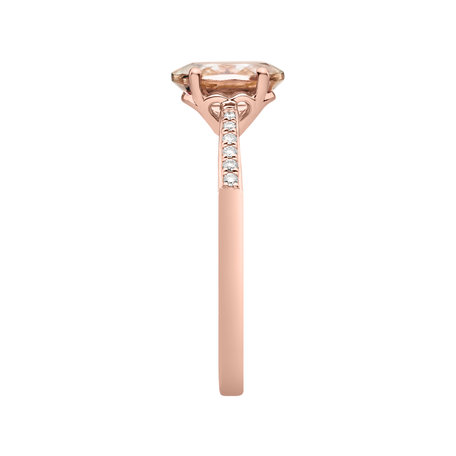Diamond ring with Morganite Bonbon