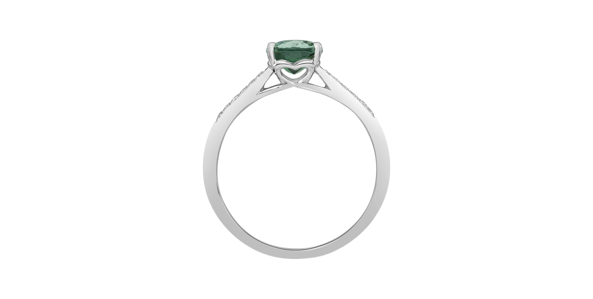 Diamond ring with Tourmaline Tyrkys Bonbon