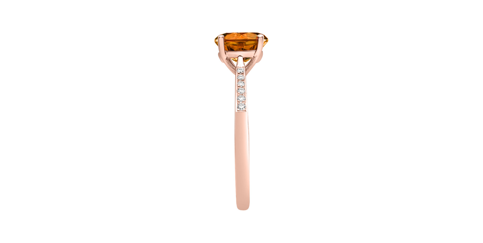 Diamond ring with Citrine Madeira Bonbon