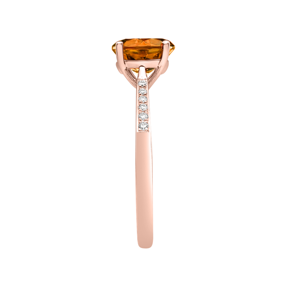 Diamond ring with Citrine Madeira Bonbon