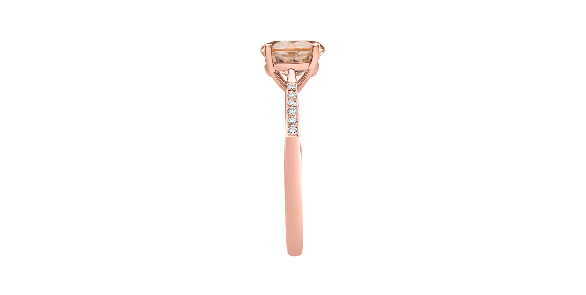Diamond ring with Morganite Bonbon