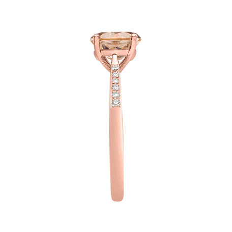 Diamond ring with Morganite Bonbon