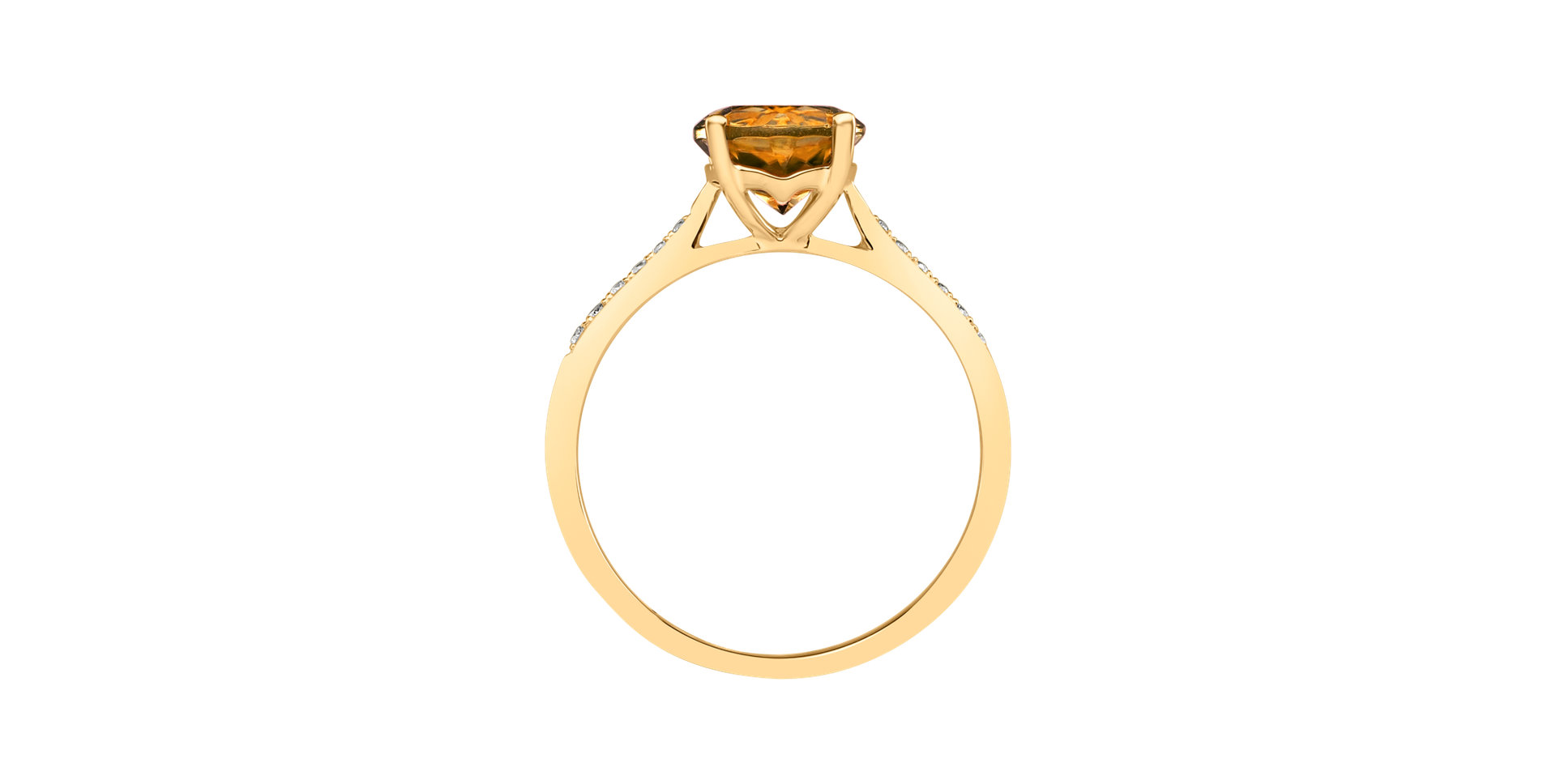 Diamond ring with Tourmaline Cognac Bonbon