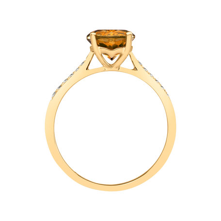 Diamond ring with Tourmaline Cognac Bonbon