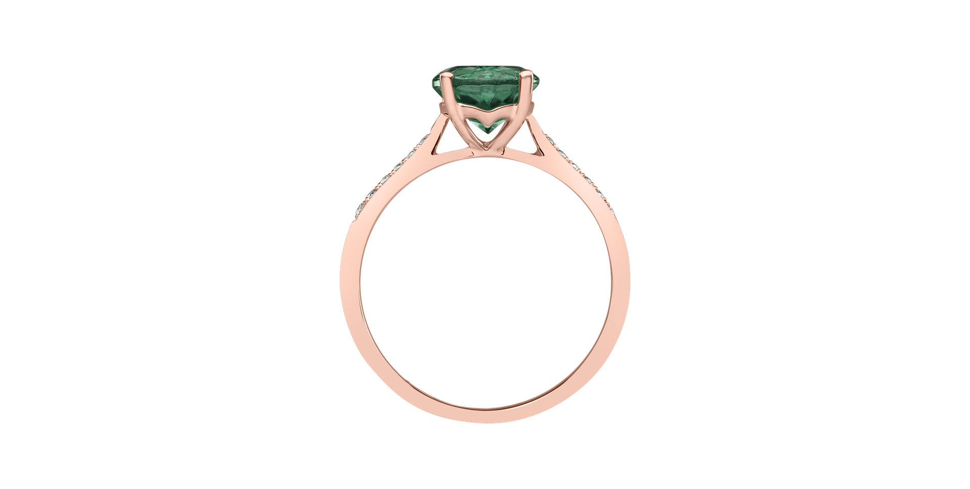 Diamond ring with Tourmaline Tyrkys Bonbon